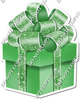Sparkle - Lime Green Box & Lime Green Ribbon Present - Style 2