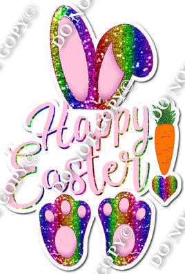 Happy Easter Bunny Rainbow Sparkle