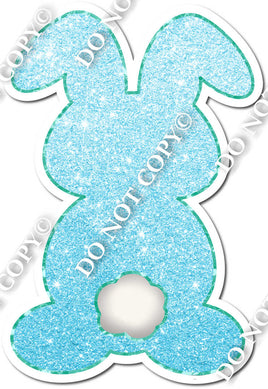 Rear Facing Easter Bunny - Baby Blue Glitter