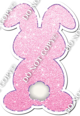 Rear Facing Easter Bunny - Baby Pink Glitter