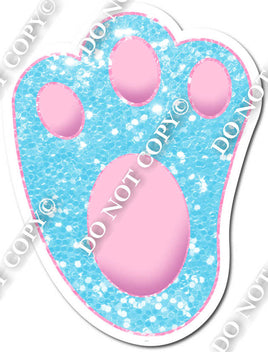 Bunny Foot - Baby Blue Sparkle