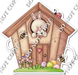 Easter House with White Bunny