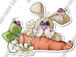 Easter Bunny Laying Down with Carrot