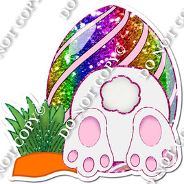 Bunny Tail with Rainbow Sparkle Egg