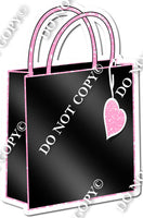 Shopping Bag - Black & Baby Pink