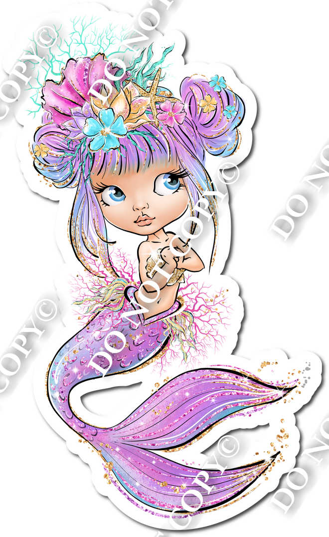 Fancy Light Skin Tone Pink Mermaid w/ Variants