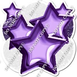 White & Violet Balloon Star Bundle