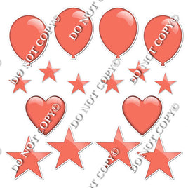 16pc Coral with Highlight Flair Set Flair-hbd0410