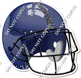 Football Helmet - Navy Blue / Silver w/ Variants