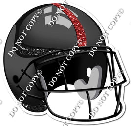 Football Helmet - Black / Red w/ Variants