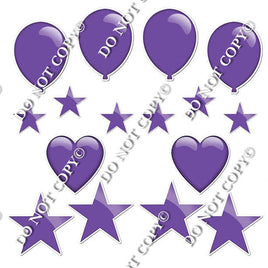 16pc Purple with Highlight Flair Set Flair-hbd0420