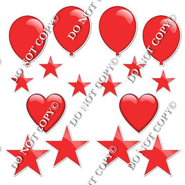 16pc Red with Highlight Flair Set Flair-hbd0421