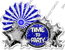 Blue Time To Party Statement with Fan w/ Variant