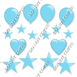 16pc Baby Blue with Highlight Flair Set Flair-hbd0402