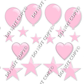 16pc Baby Pink with Highlight Flair Set Flair-hbd0403