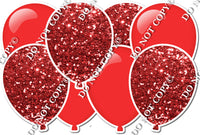 Combo Flat & Sparkle Red - Horizontal Balloon Panels