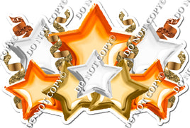 Foil Star Panel - Orange, White, Gold