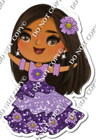 Dark Skin Tone Girl Wearing Purple Dress w/ Variant