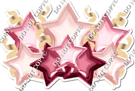 Foil Star Panel - Baby Pink, Blush, Burgundy
