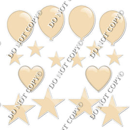 16pc Champagne with Highlight Flair Set Flair-hbd0408