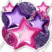 Hot Pink & Purple Foil Balloon & Star Bundle