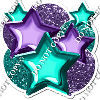 Teal & Purple Foil Balloon & Star Bundle