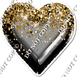 Black Gold Foil Balloon Heart