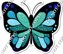 Butterfly - Teal & Blue Sparkle w/ Variants