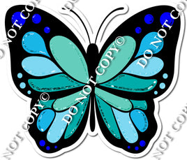 Butterfly - Flat Blue & Teal w/ Variants