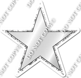 Two Tone Light Silver Star