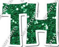 18" KG Individual Green Sparkle - Numbers, Symbols & Punctuation