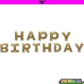 18" KG 13 pc Gold Sparkle - Happy Birthday Set