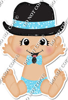 Light Skin Tone Boy with Top Hat - Baby Blue - w/ Variants