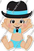 Light Skin Tone Boy with Top Hat - Baby Blue - w/ Variants