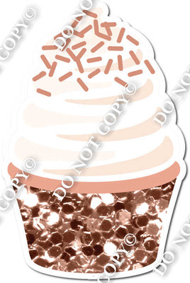 Rose Gold Sparkle Cupcake