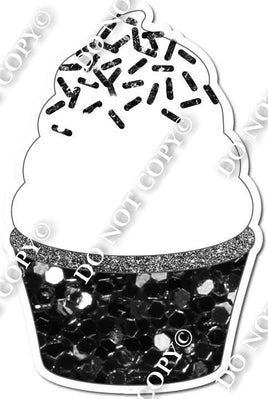 Black Sparkle Cupcake