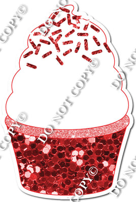 Red Sparkle Cupcake