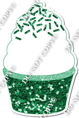 Green Sparkle Cupcake