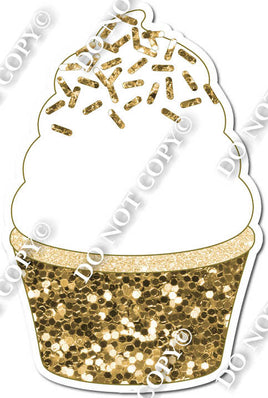 Gold Sparkle Cupcake