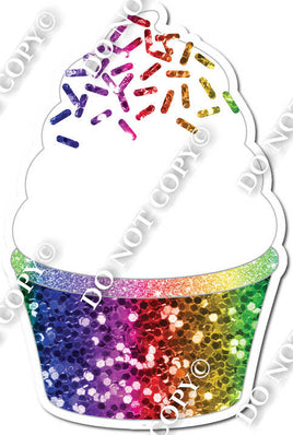 Rainbow Sparkle Cupcake
