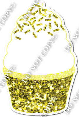 Yellow Sparkle Cupcake