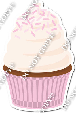 Flat Baby Pink Cupcake