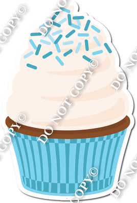 Flat Baby Blue Cupcake