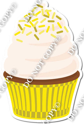 Flat yellow Cupcake