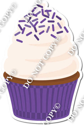 Flat Purple Cupcake