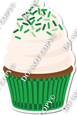 Flat Green Cupcake