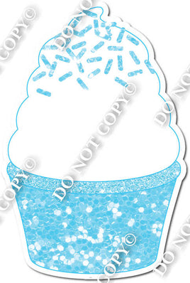 Baby Blue Sparkle Cupcake
