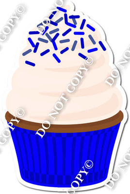 Flat Blue Cupcake