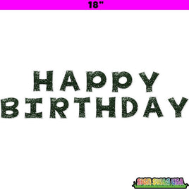 18" KG 13 pc Hunter Green Sparkle - Happy Birthday Set