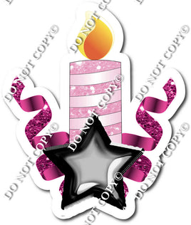 Hot Pink & Baby Pink Cake Topper